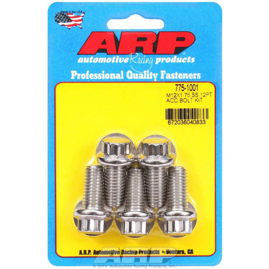 ARP Stainless Steel Bolt Kit - 12 Point (5) 12mm x 1.75 x 25mm