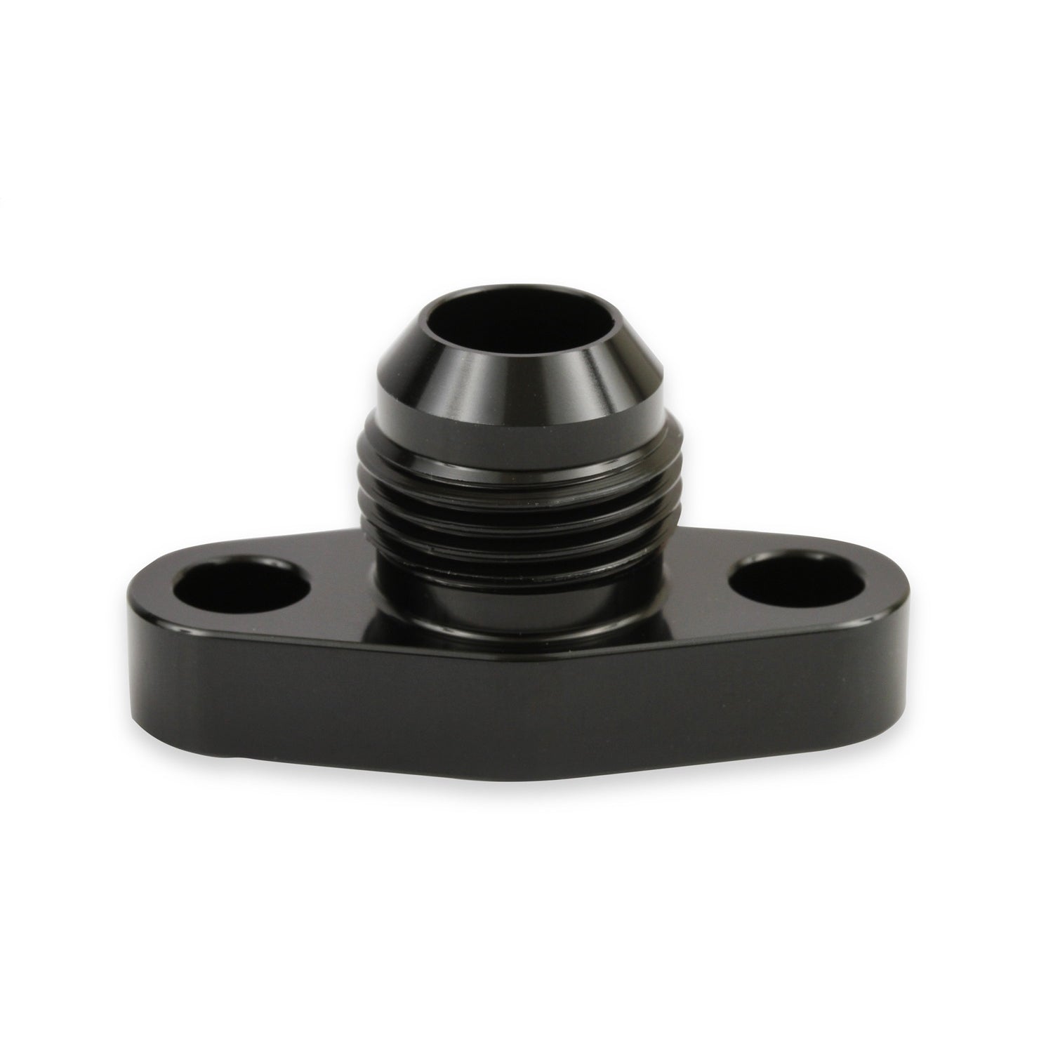 Earl's Turbo Fitting - Adapter - Straight - Oil Pan Drain Flange to 10 AN Male - Aluminum - Black - T25/T28/T30/2024 Turbos