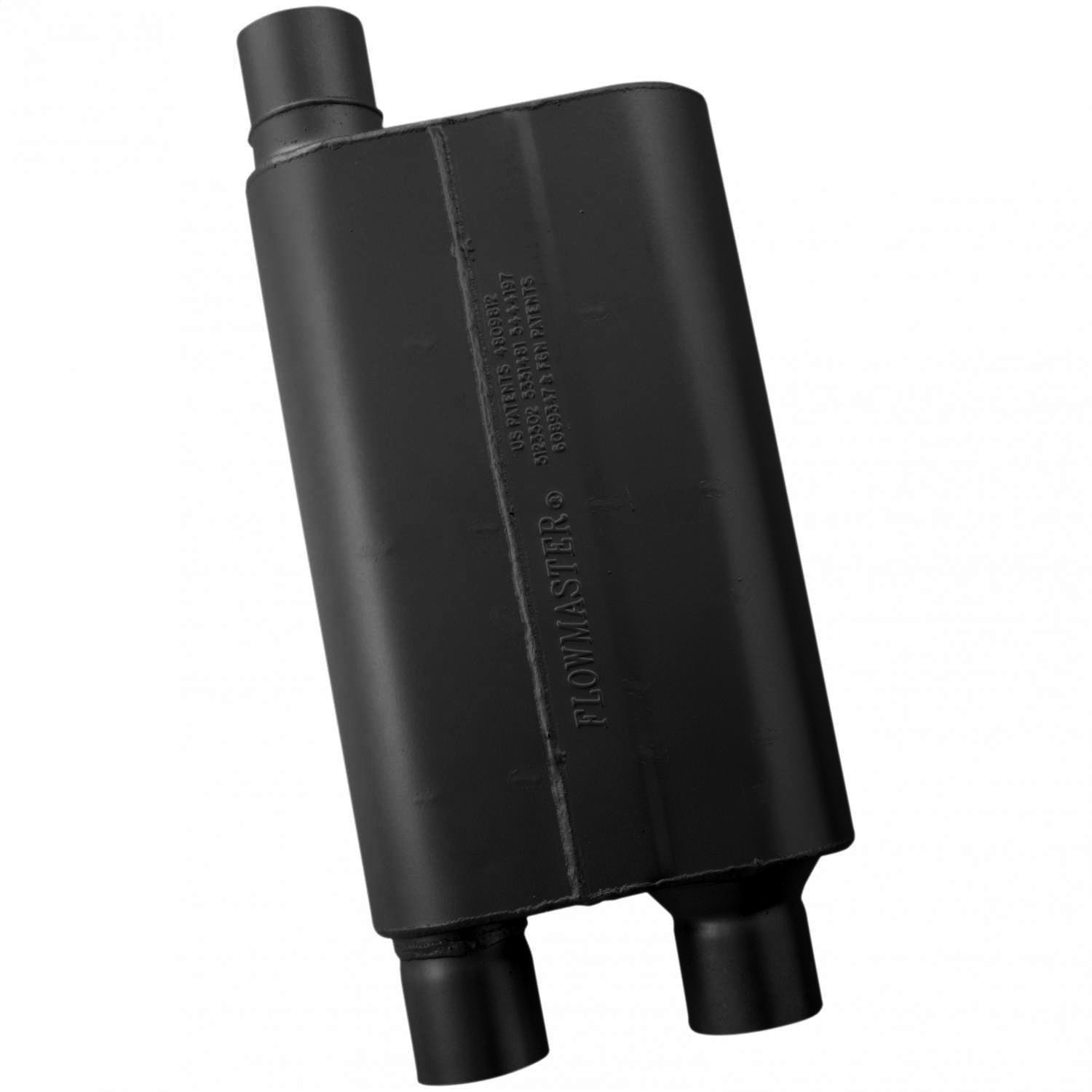Flowmaster 80 Series Chambered Cross-Flow Muffler - 2.5" Offset - Inlet/Dual Outlet