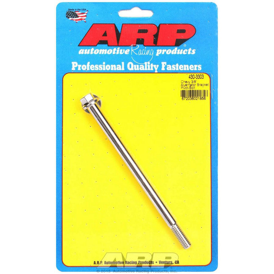 ARP Alternator Pivot Bolt - 3/8 in Diameter - Hex Head - Polished - Chevy V8