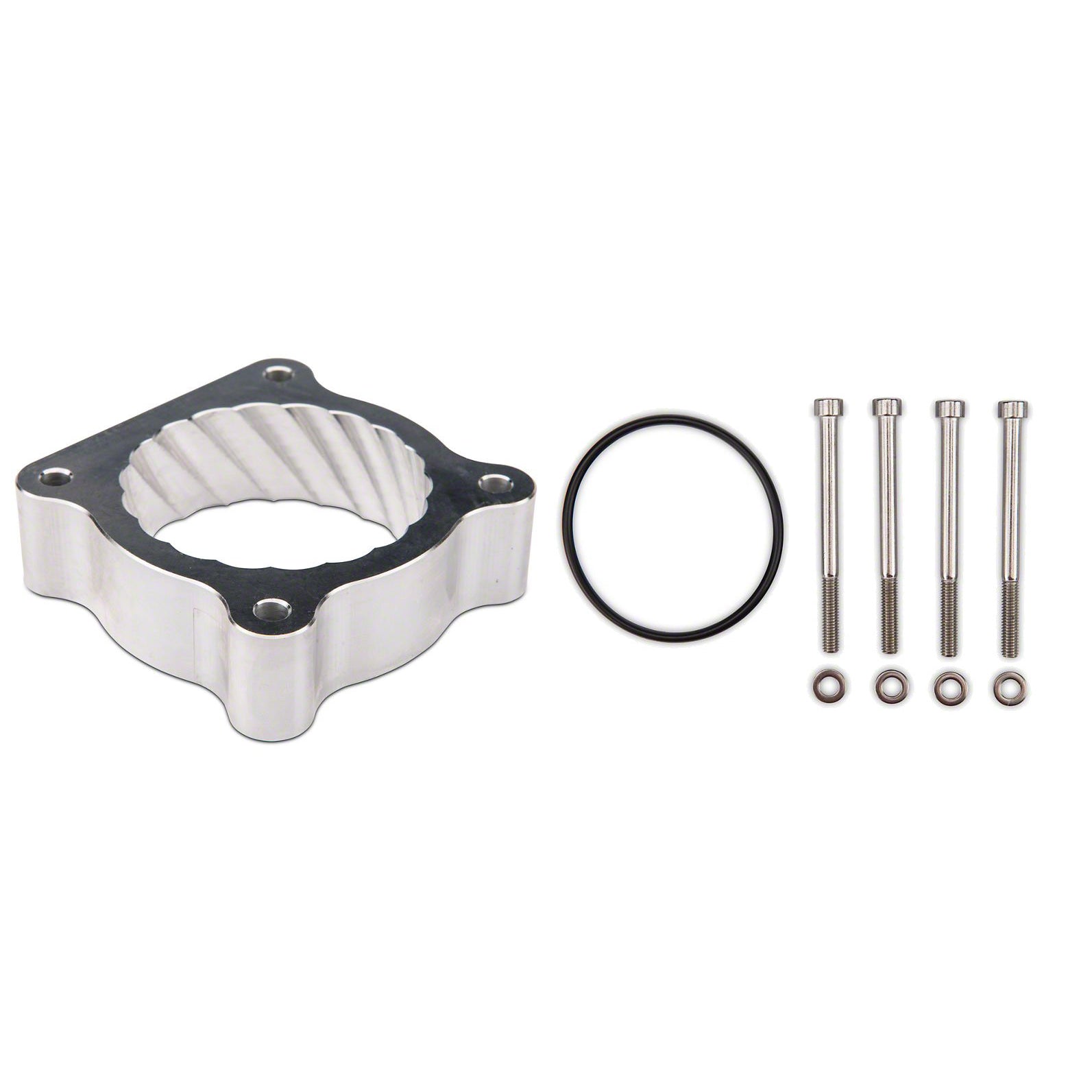 Steeda 0.700" Thick Throttle Body Spacer Gasket/Hardware Aluminum Natural - EcoBoost 4-Cylinder