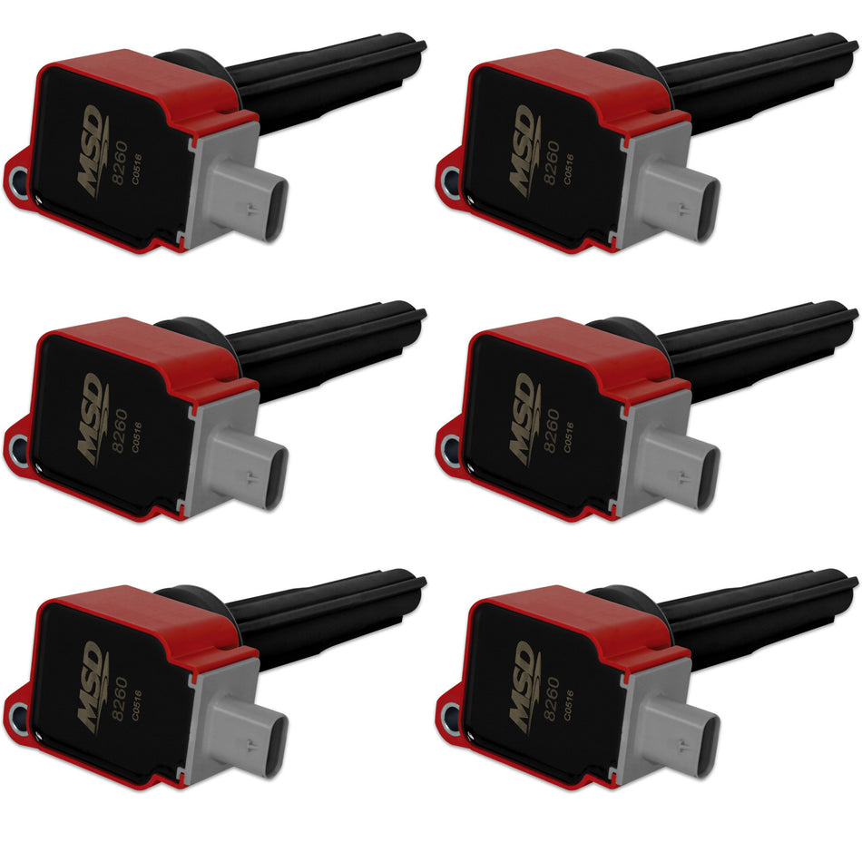 MSD Coils 6pk Ford Eco-Boost 2.7 V6   Red