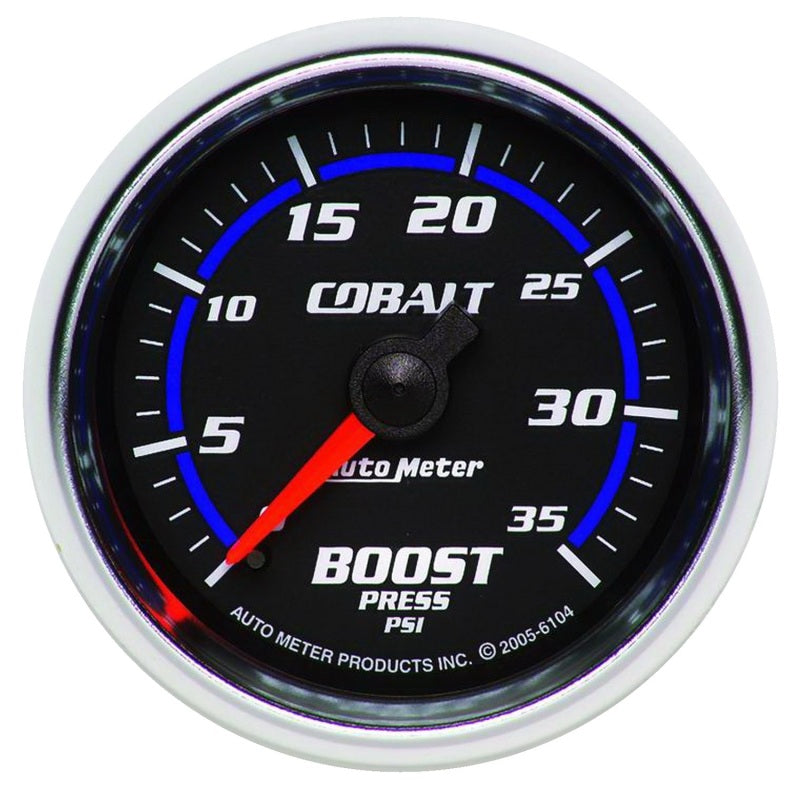 Auto Meter Cobalt 0-35 psi Boost Gauge - Mechanical - Analog - 2-1/16 in Diameter - Black Face