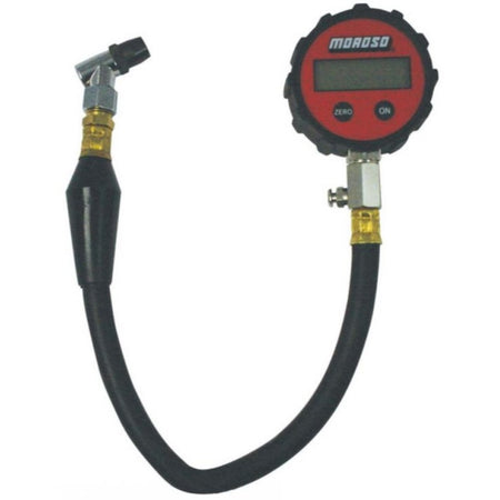 Moroso Digital Tire Pressure Gauge - 0-100 psi - 2-5/8 in Diameter - Red Face - 0.1 lb Increments