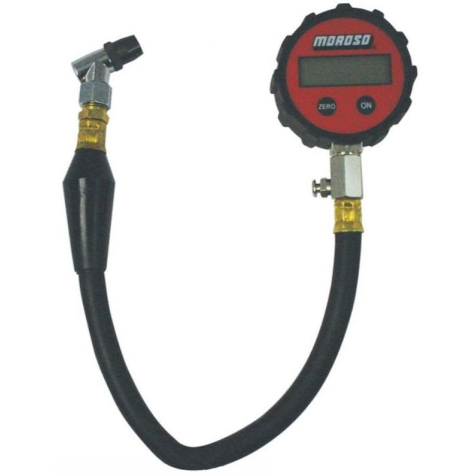 Moroso Digital Tire Pressure Gauge - 0-100 psi - 2-5/8 in Diameter - Red Face - 0.1 lb Increments