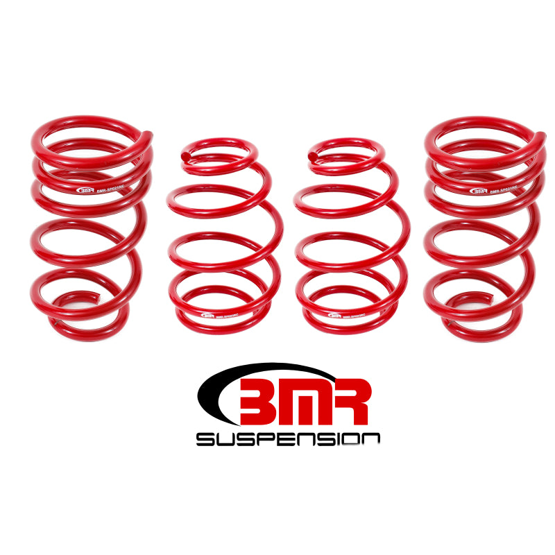BMR Suspension Suspension Spring Kit - 1.4 in Lowering Front / 1 in Lowering Rear - 4 Coil Springs - Red Powder Coat - Chevy Camaro 2010-15