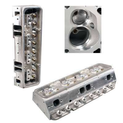 Dart Pro 1 Aluminum Cylinder Head (Bare) - SB Chevy - 230cc Intake Runner, 64cc Comb. Chamber, Angle Plug