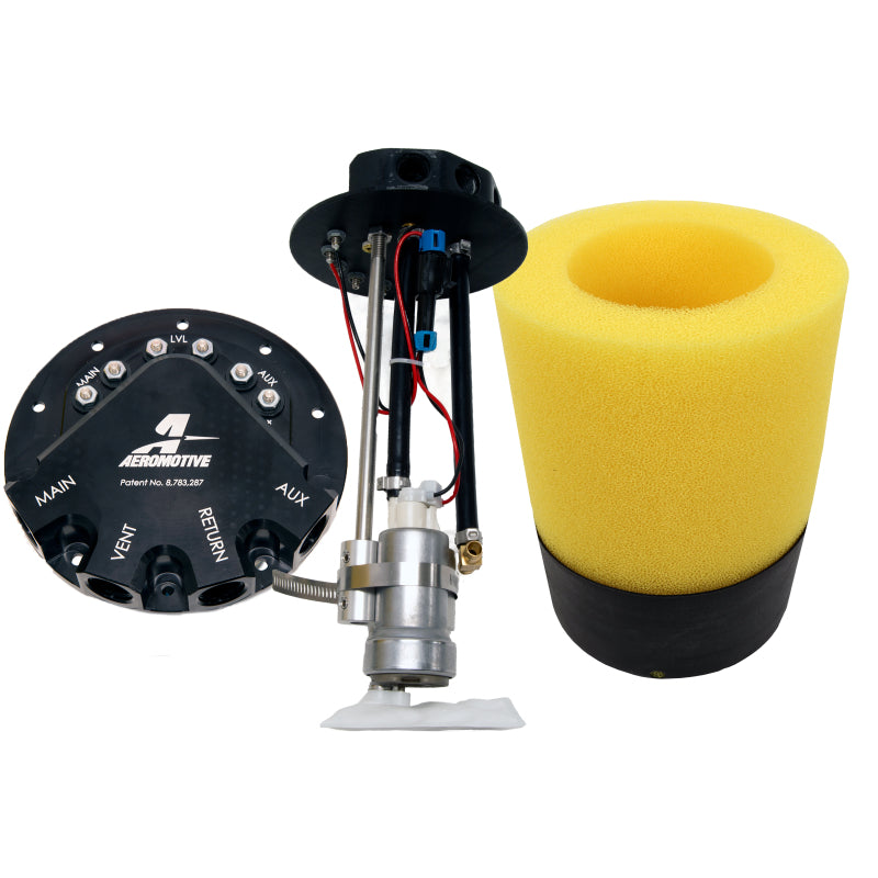 Aeromotive Phantom Fuel Pump - Electric - In-Tank - 450 lph at 45 psi - Center Filter Sock Inlet - 8 AN Outlet/Return/Vent - Install - Gas
