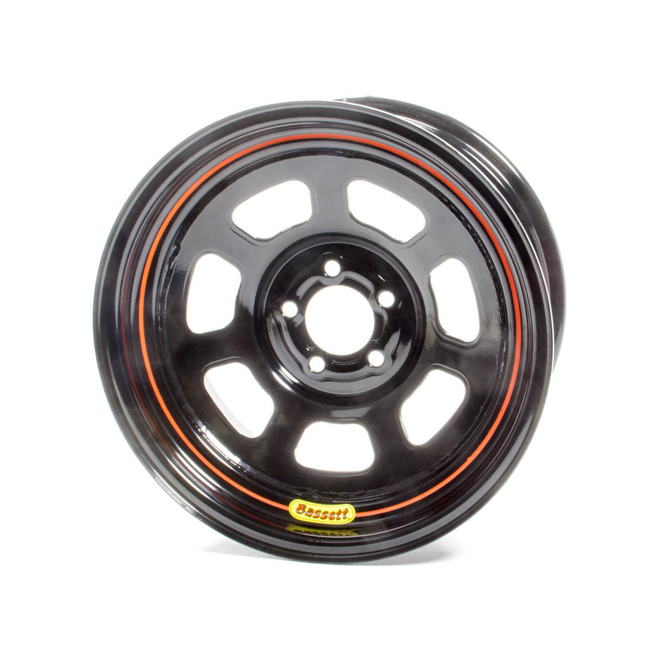 Bassett D-Hole Lightweight Wheel - 15" x 7" - 5 x 100mm - Black - 4" Back Spacing - 16 lbs.