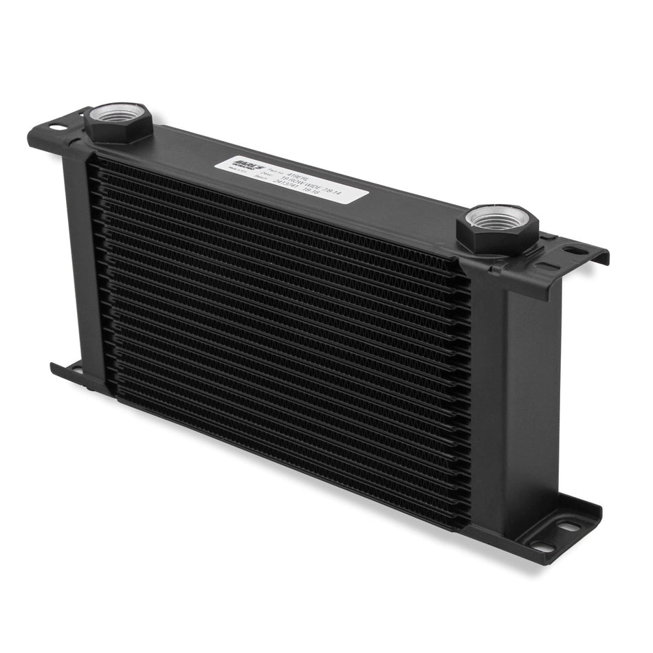Earl's Oil Cooler - 5.750 x 13 x 2 in - Plate Style - 10 AN female O-Ring Inlet/Outlet - Black