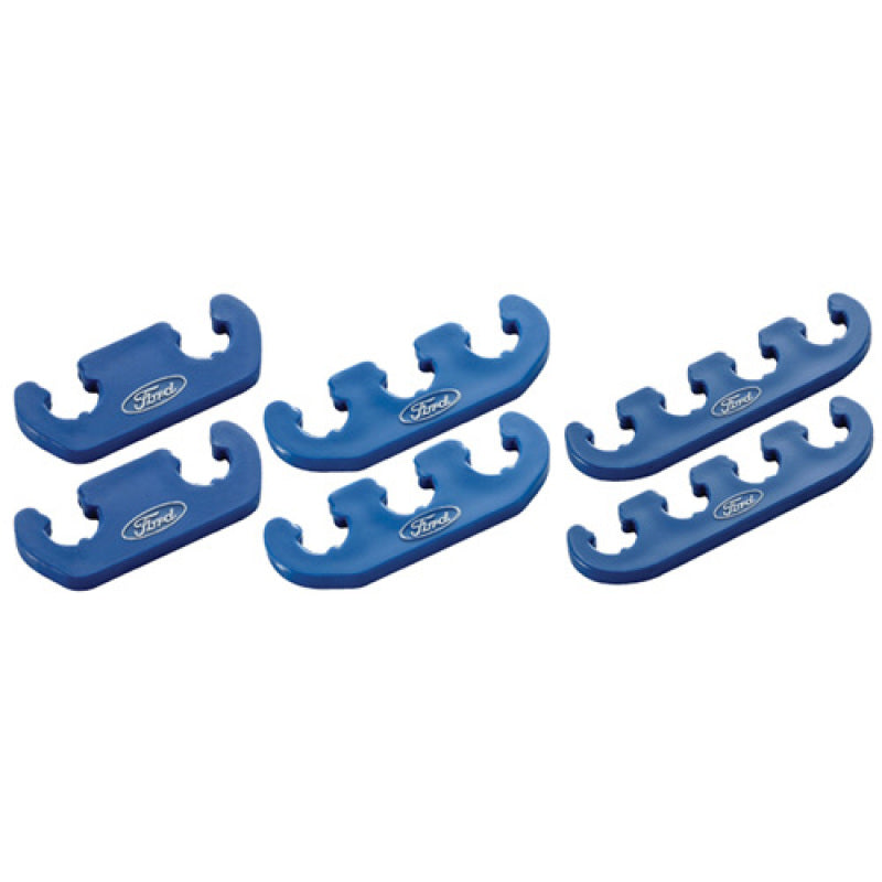 Ford Racing Spark Plug Wire Divider - 7-8.5 mm Wires - Ford Oval Logo - Blue
