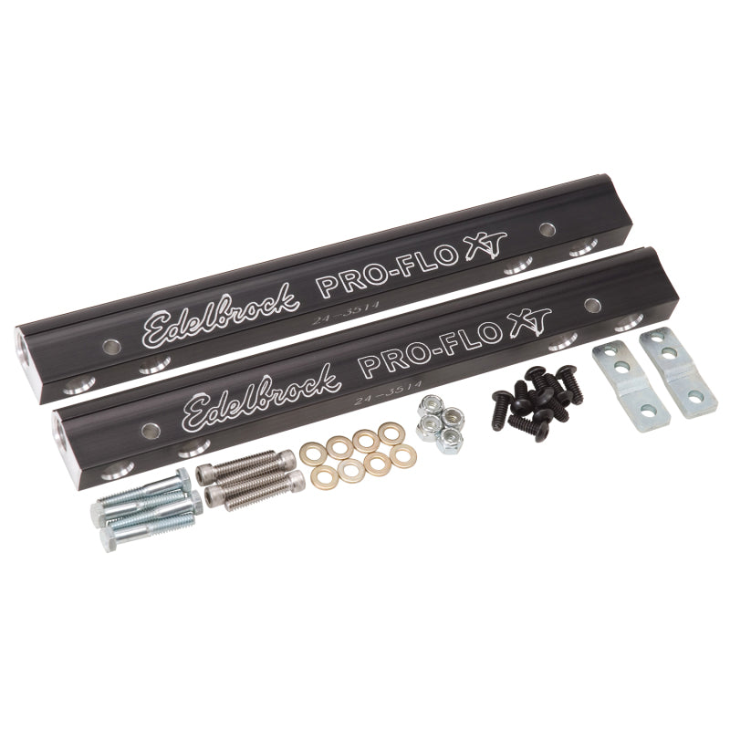 Edelbrock Pro-Flo XT EFI Fuel Rail Kit Hardware Aluminum Black Anodize - Edelbrock Pro-Flo XT