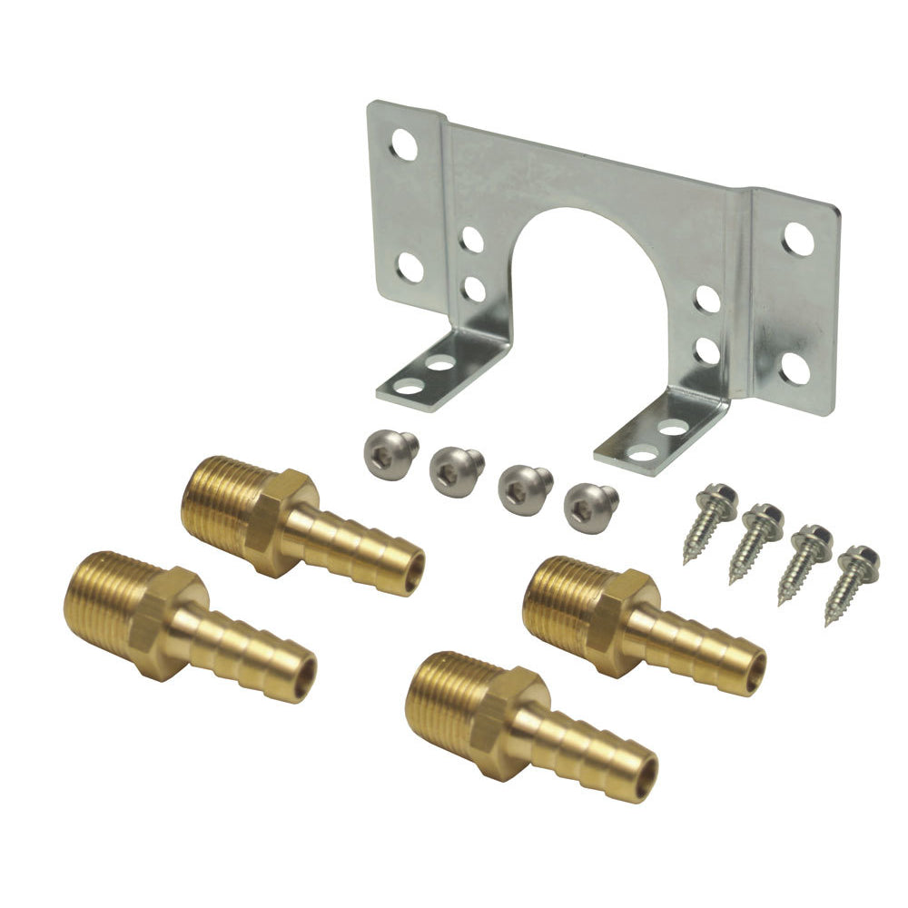 Derale Remote Oil Thermostat Mount - 3/8" NPT x 3/8" Hose Barb Fittings - Steel