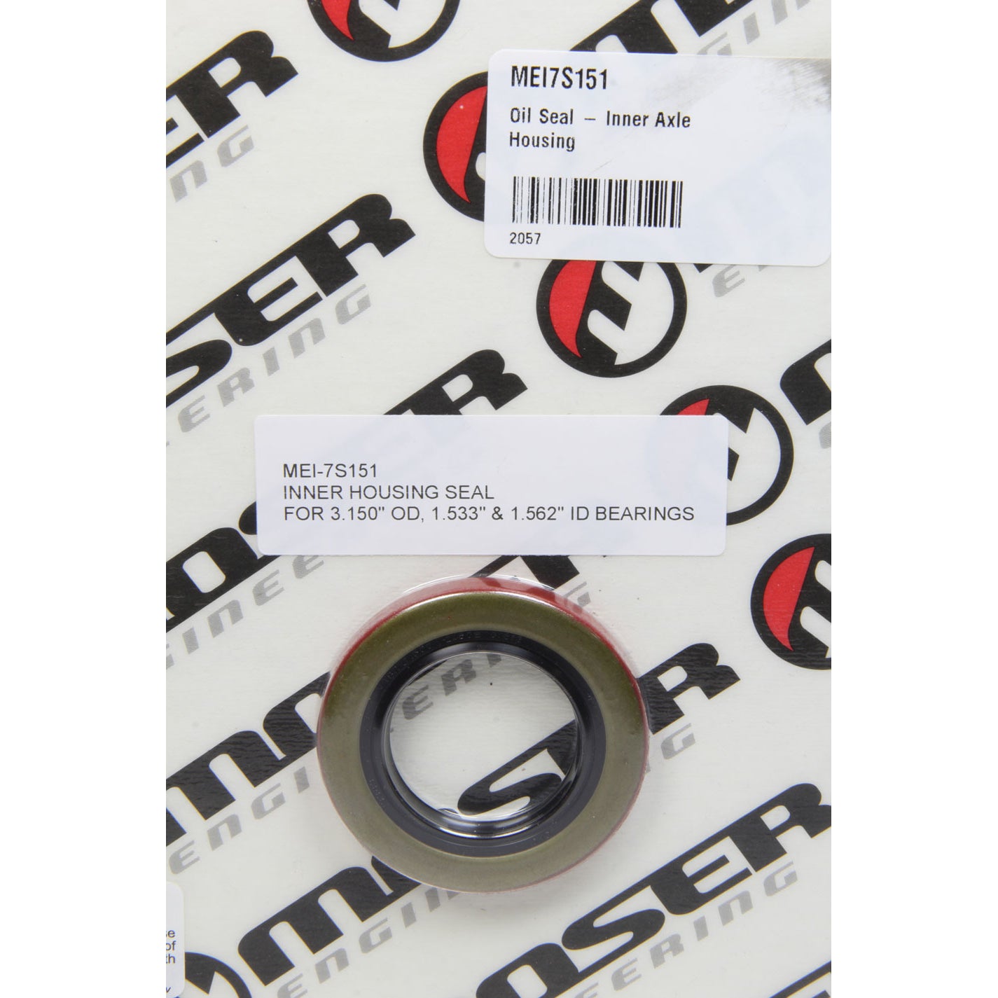 Moser Engineering Inner Axle Housing Seal 2.500" OD 1.531" ID Rubber/Steel - Natural