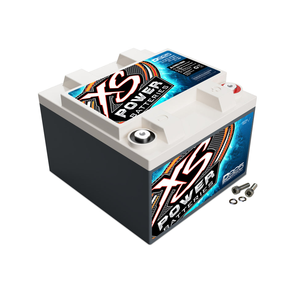 XS Power Battery D Series AGM Battery - 12V - 641 Cranking amps - Threaded Terminals - Top Terminals - 6.5 in L x 4.92 in H x 6.93 in W