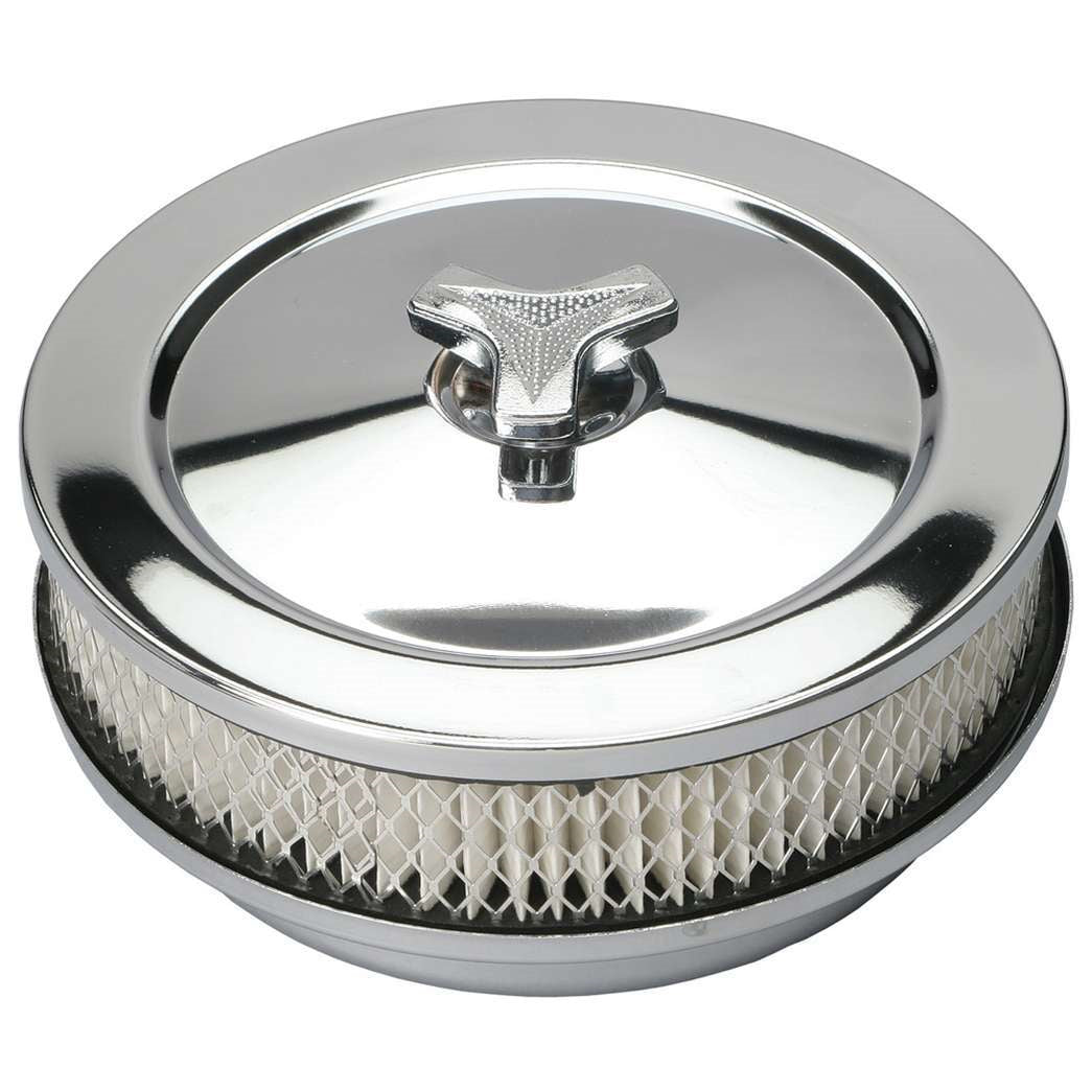 Trans-Dapt Chrome Air Cleaner - Muscle Car Style - 6 3/8" Diameter