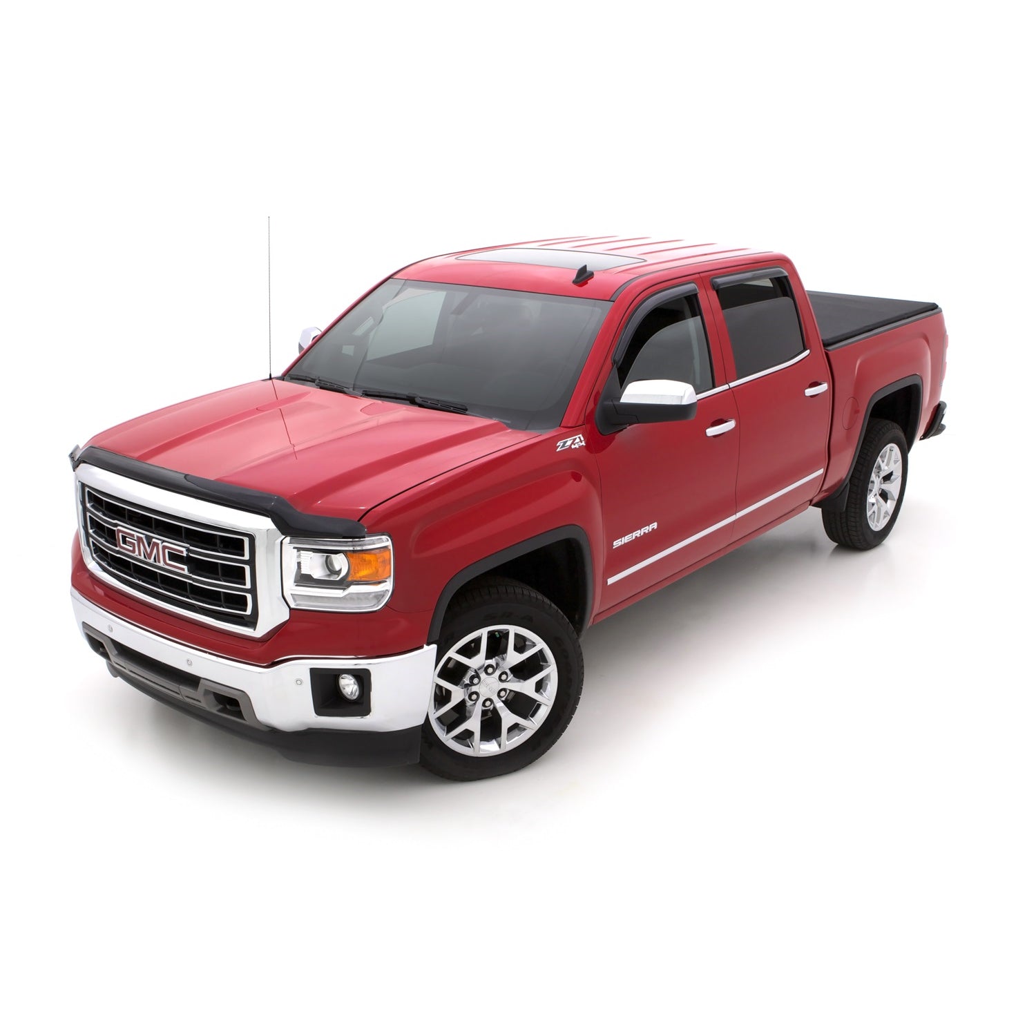 Lund Original Ventvisor Front / Rear Side Window Visor - Stick-On - Dark Smoke - Crew Cab - GM Fullsize Truck 2014-15
