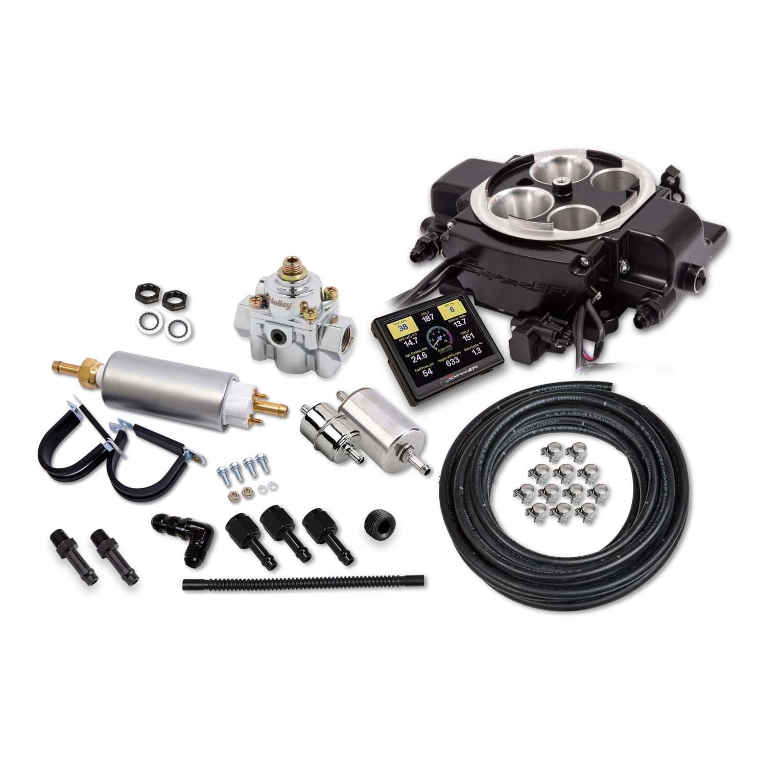 Sniper EFI Quadrajet Fuel Injection System - Inline Fuel Pump/Wiring/Hardware Included