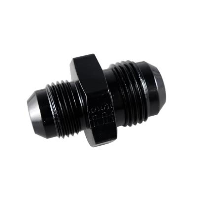 Fragola 6 AN Male to 1/2-20 in Inverted Flare Male Straight Adapter - Black Anodized - Hardline