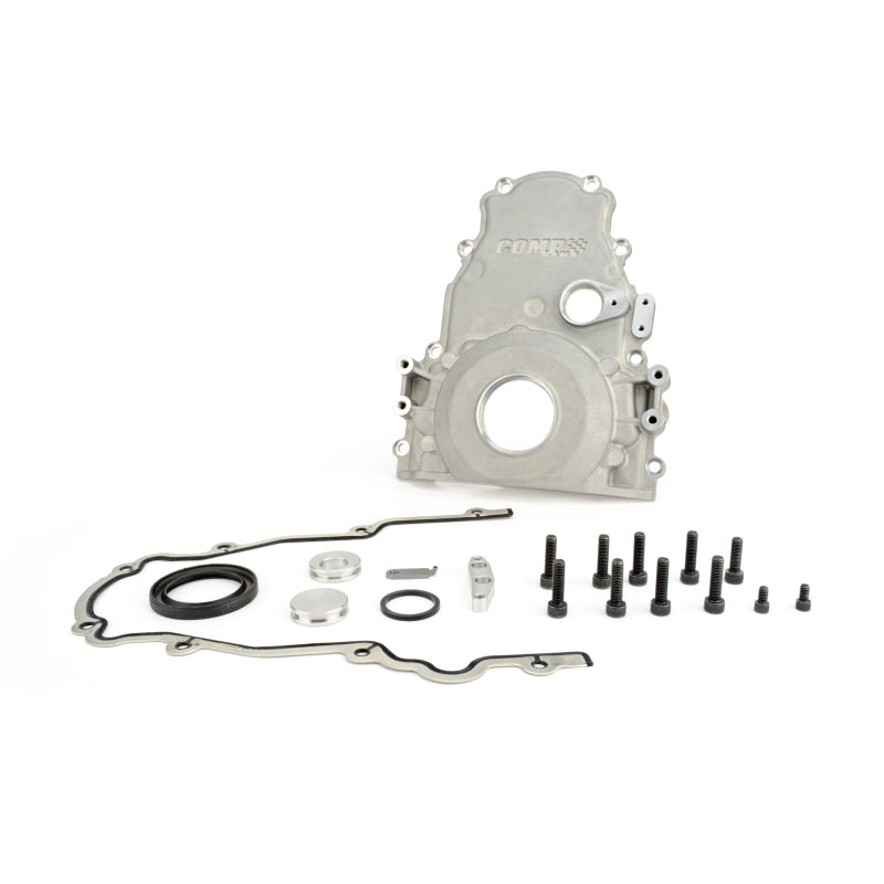 Comp Cams Timing Cover - 2 Piece - Gaskets / Hardware - Aluminum - Black Anodized - GM LS-Series