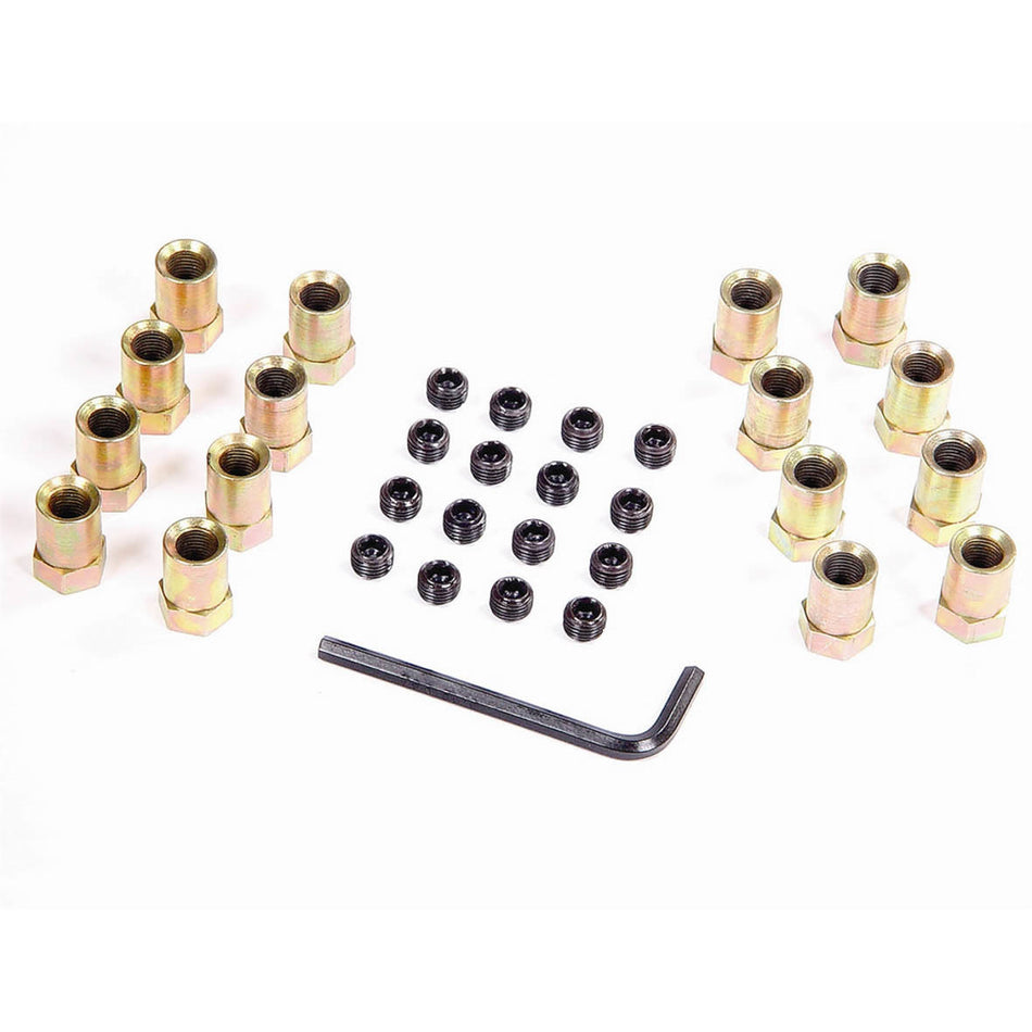 Mr. Gasket Sure-Lock Rocker Arm Nuts - For Aluminum Rocker Arms - Fits SB Chevy 283-400 , Pontiac V-8 , Ford 289/302/351 (Except 351C) - Gold Tone Finished Nuts Have 3/8" Stud and .540" Shank O.D.