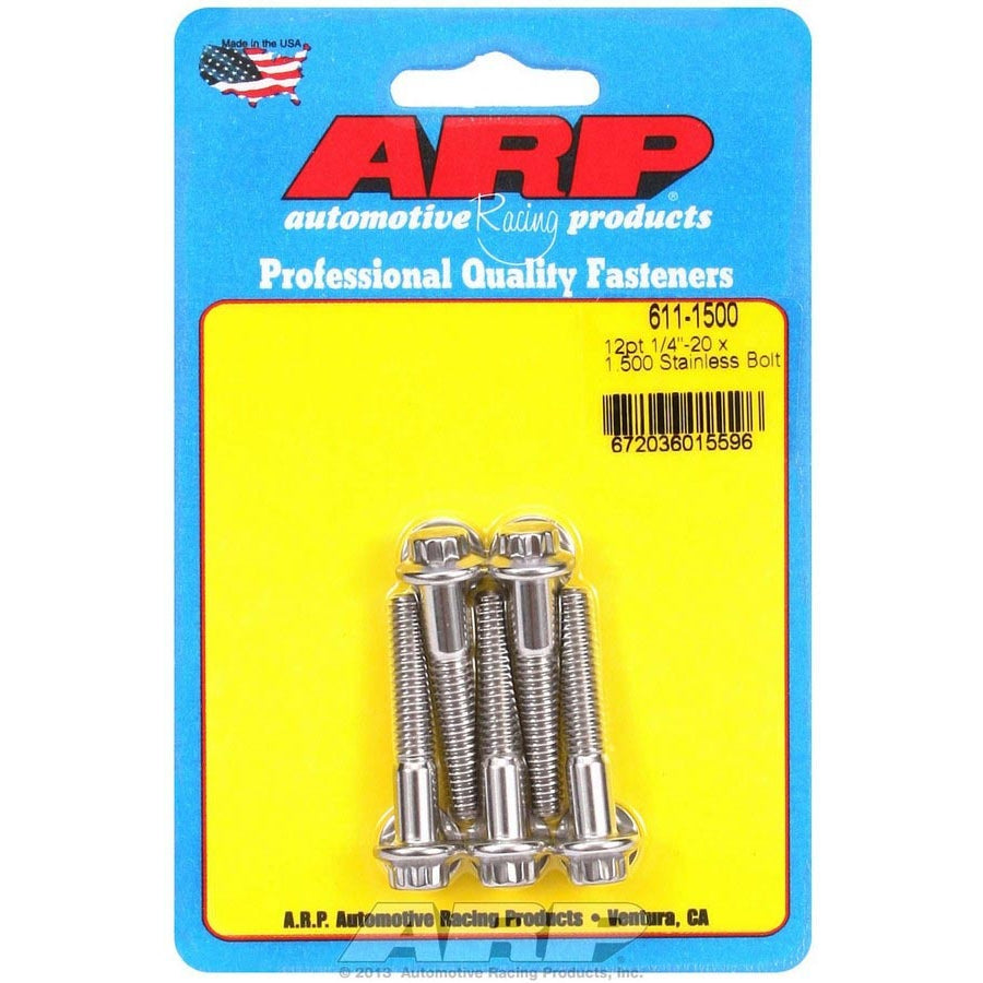 ARP Stainless Steel Bolt Kit - 12 Point (5) 1/4-20 x 1.500