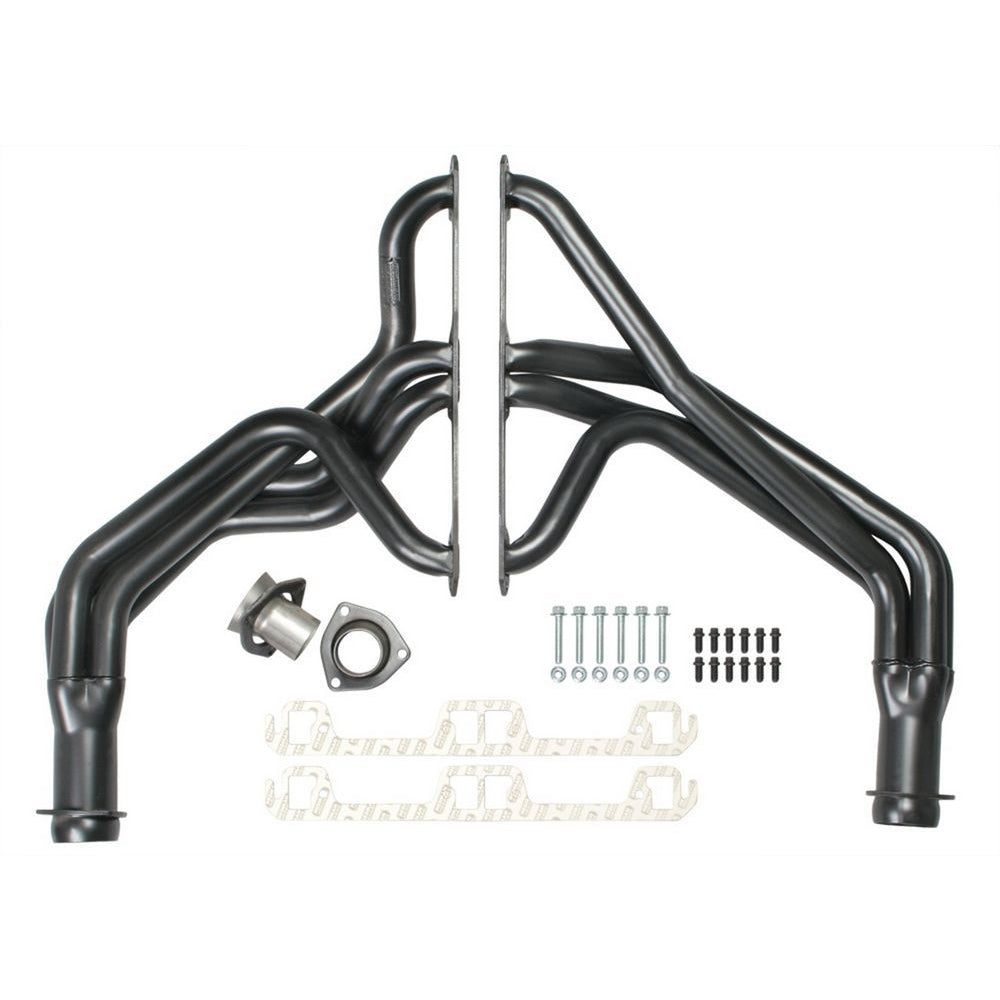 Hedman Hedders Street Headers - 1.75 in Primary - 3 in Collector - Black Paint - AMC V8 - Jeep CJ 1972-81 - Pair