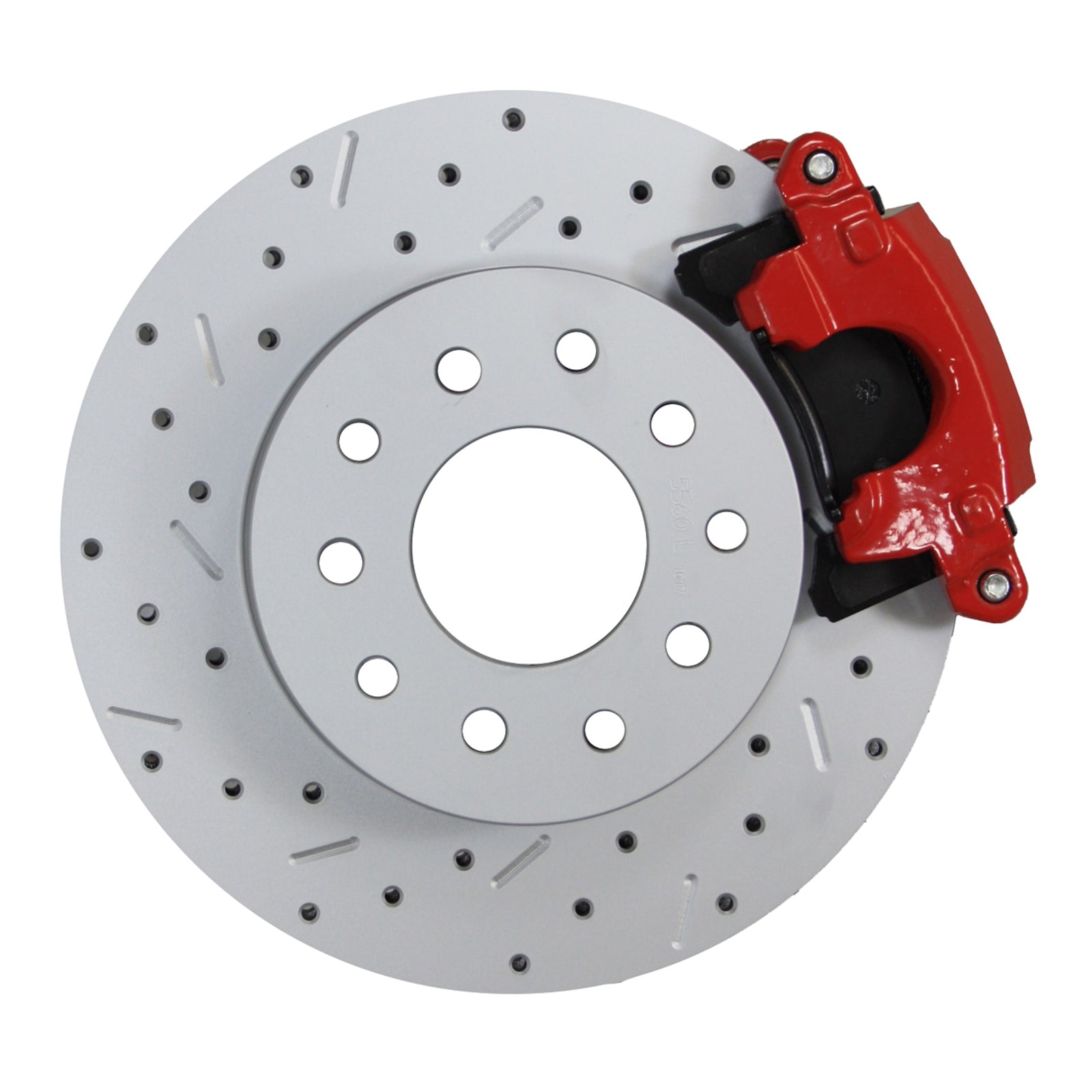Leed MaxGrip XDS Brake System - Disc Conversion - Rear - 1 Piston Caliper - Iron - Red Powder Coat