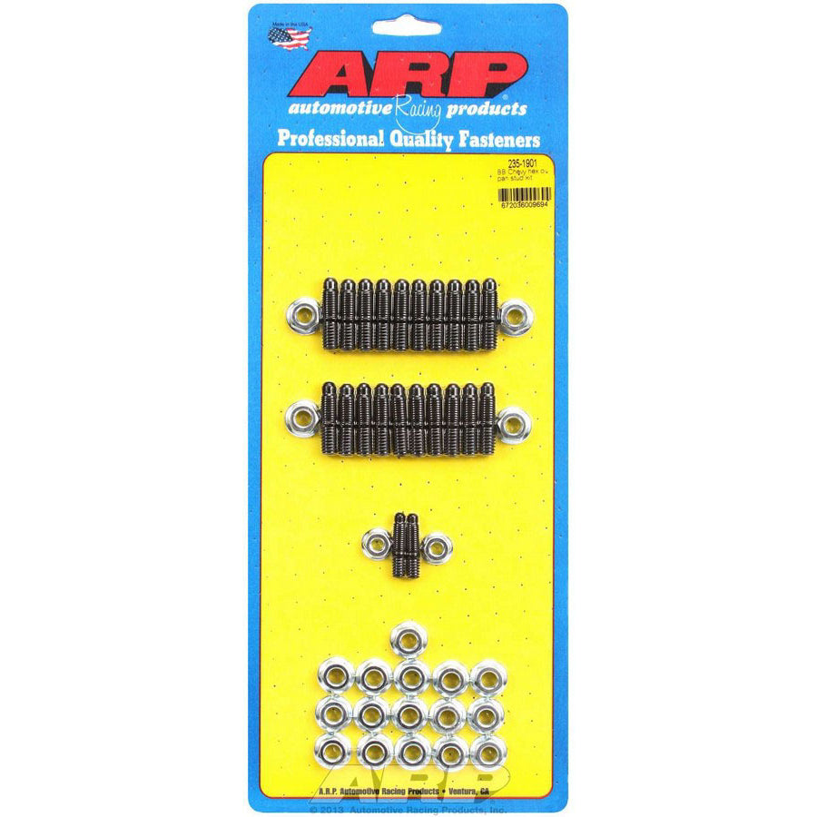 ARP Oil Pan Stud - Hex Nuts - 2-Piece Cork Gasket - Chromoly - Black Oxide - Big Block Chevy