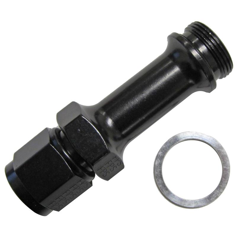 Fragola Performance Systems Straight Carburetor Inlet Fitting 8 AN Male to 7/8-20" Female 3" Long Aluminum - Black Anodize