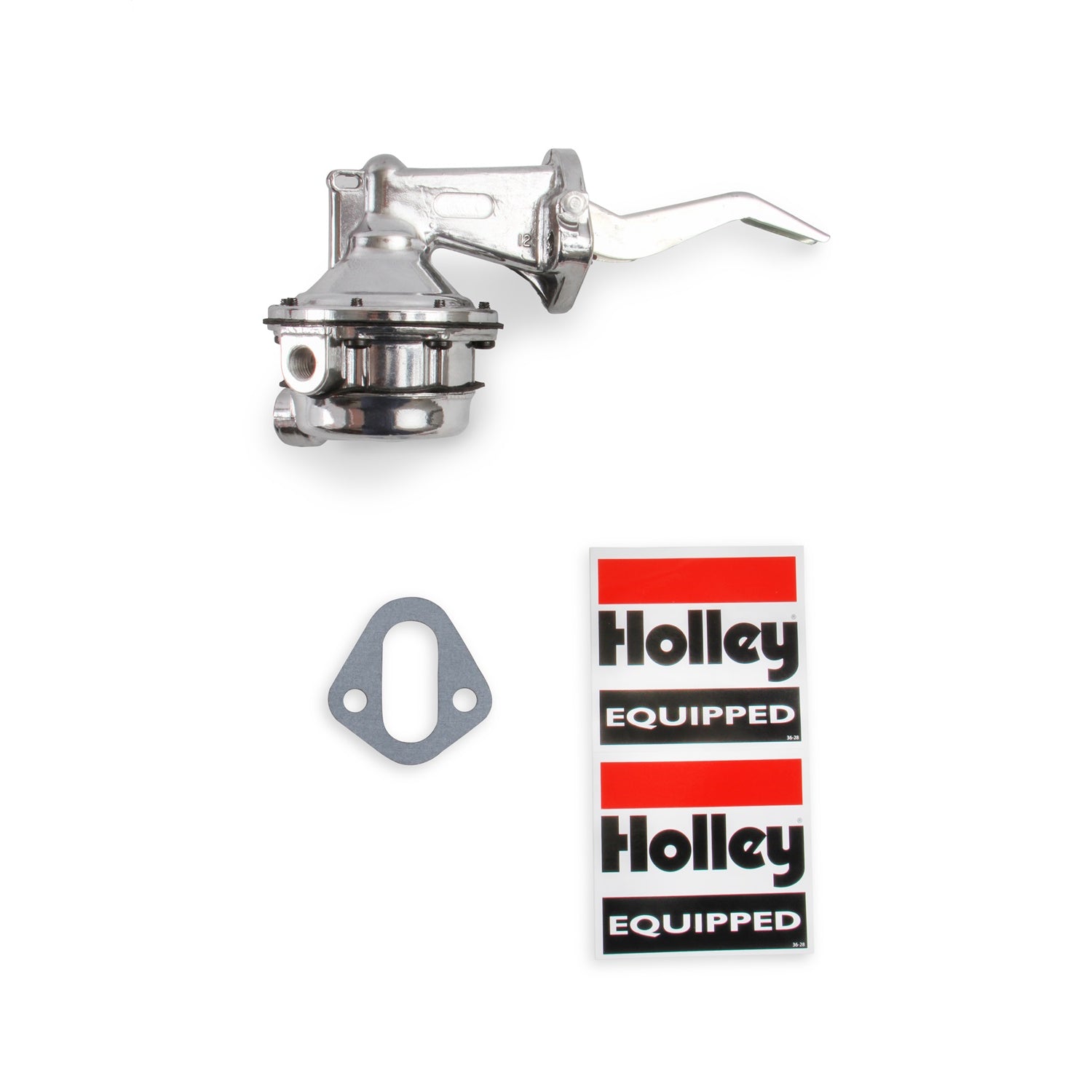 Holley Mechanical Fuel Pump - 110 gph - 6.5-8 psi - 1/4 in NPT Female Inlet / Outlet - Polished - Gas - Small Block Mopar