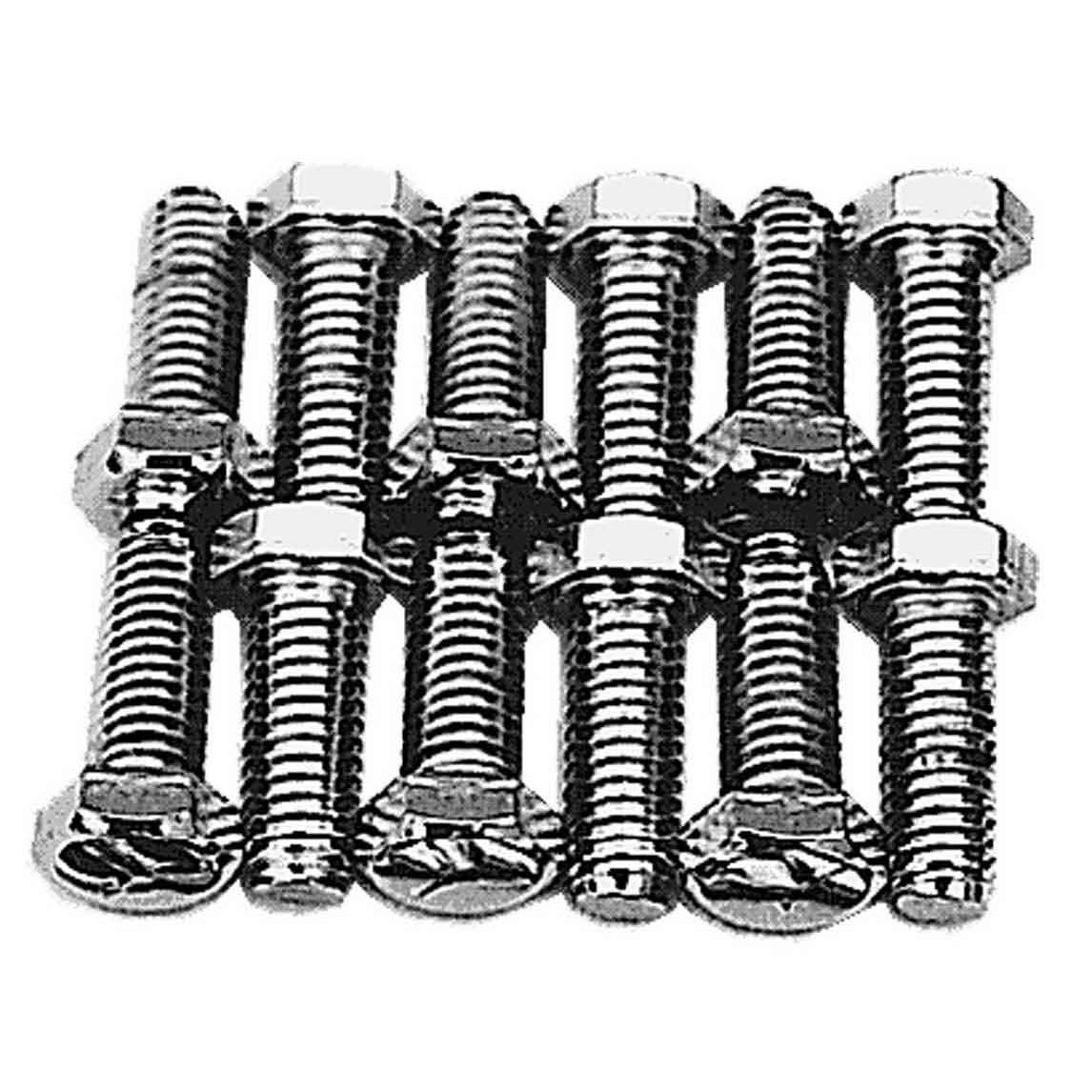 Trans-Dapt Intake Manifold Bolt Kit - Hex Head - Chrome - Small Block Chevy