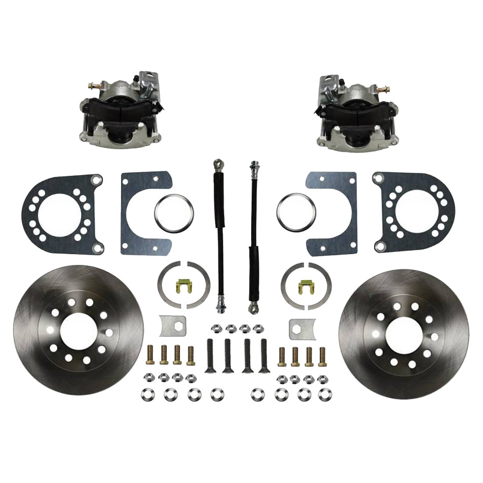 Leed Disc Conversion Brake System - Rear - 1 Piston Caliper - 11" Solid Rotors - Iron - Ford 9"