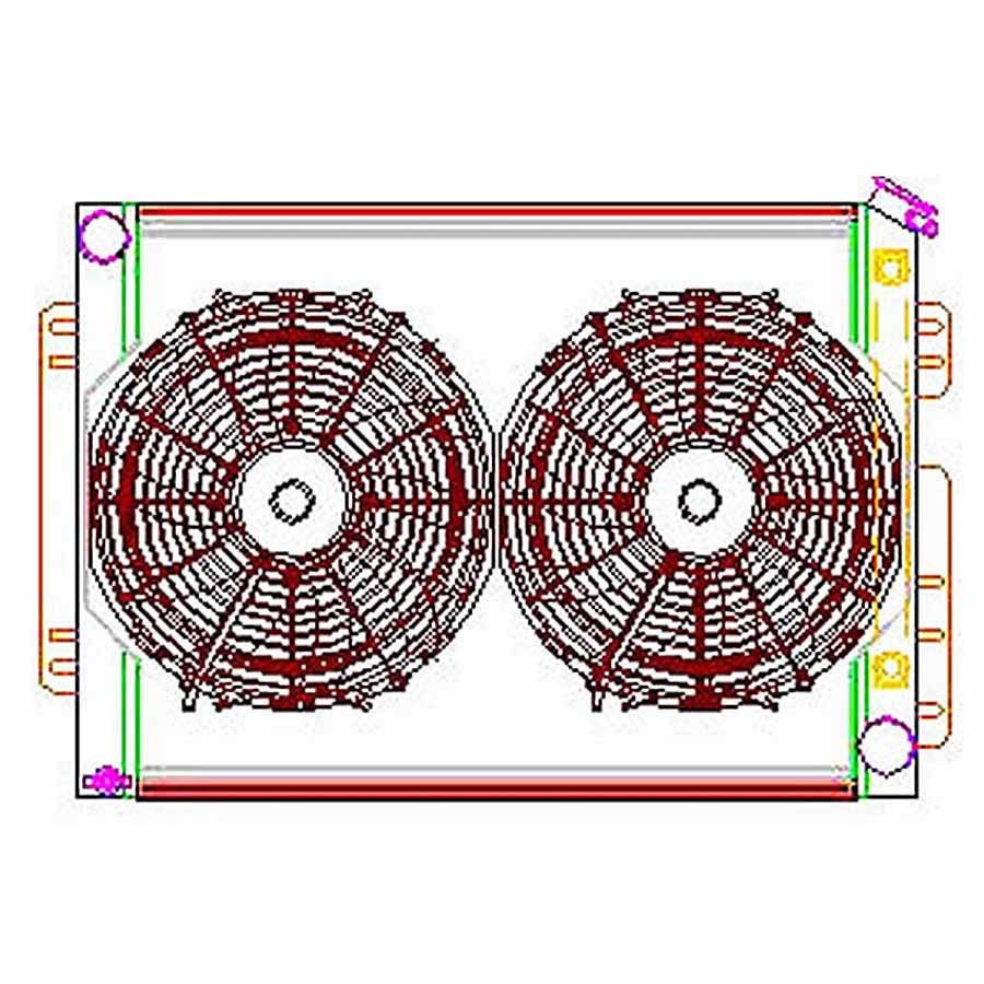 Griffin Direct Fit Radiator and Fan Kit - 26.25 in W x 18.688 in H x 7.188 in D