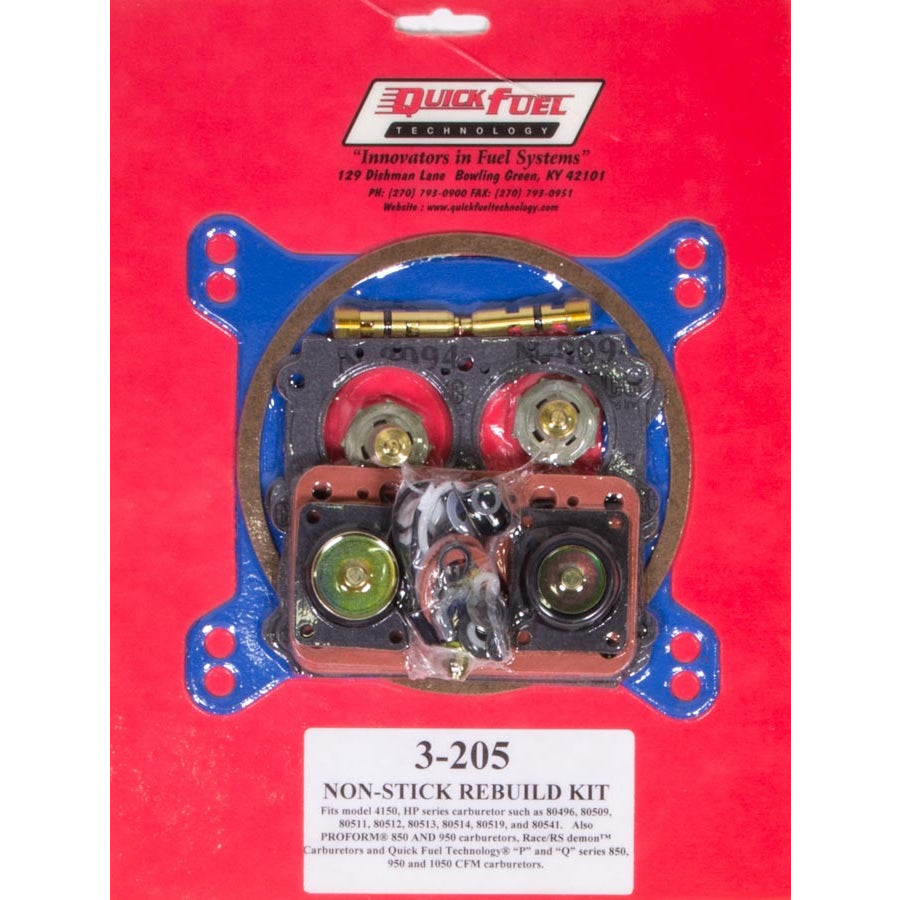 Quick Fuel Technology Non-Stick Rebuild Kit; 4150 H.P./D.P. - 830, 950, & 1000 CFM -