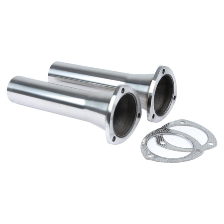 Pypes Performance Exhaust 3-1/2" Inlet to 2-1/2" OD Outlet Collector Reducer 3-Bolt Flange 12" Long Stainless - Polished