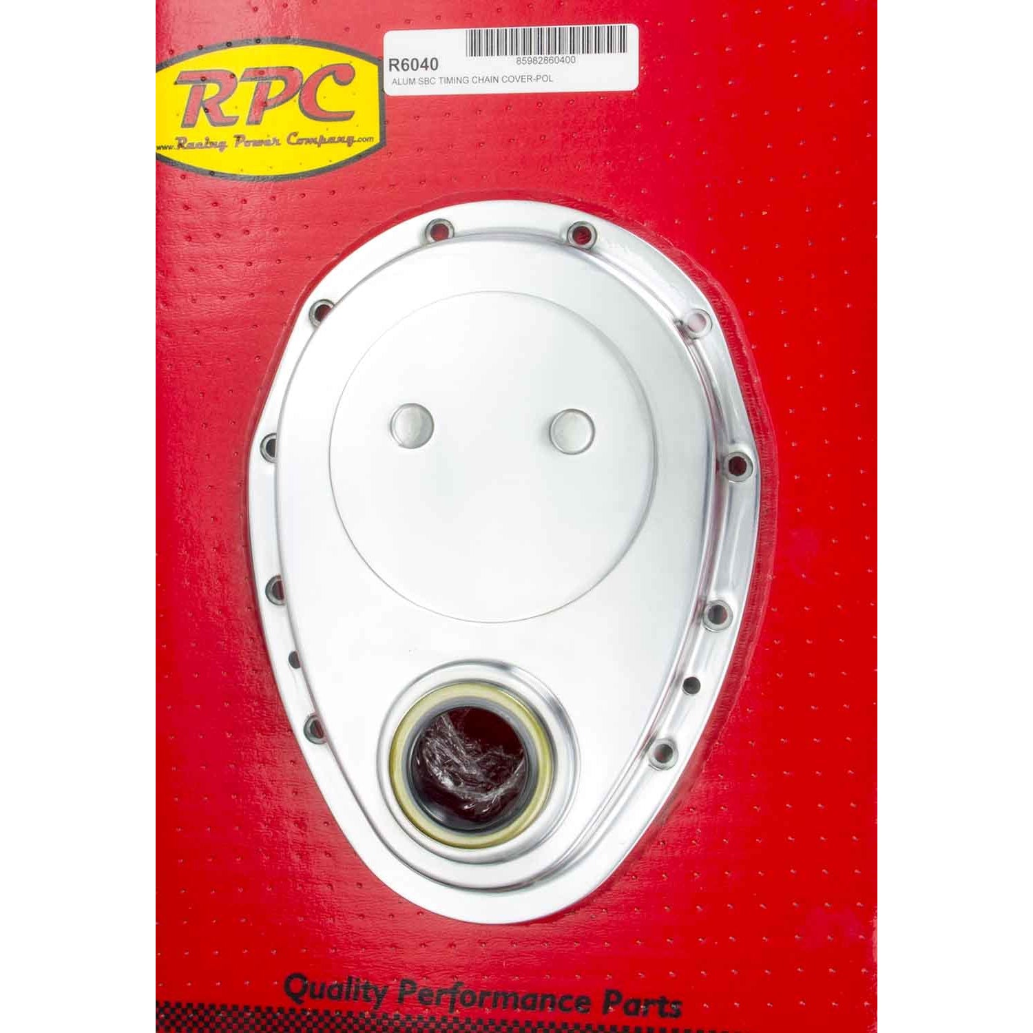 Racing Power Co-Packaged SBC Alum Timing Cover Polished