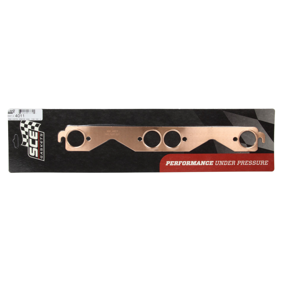 SCE 1.500" Dia SB Chevy Copper Embossed Exhaust Gaskets