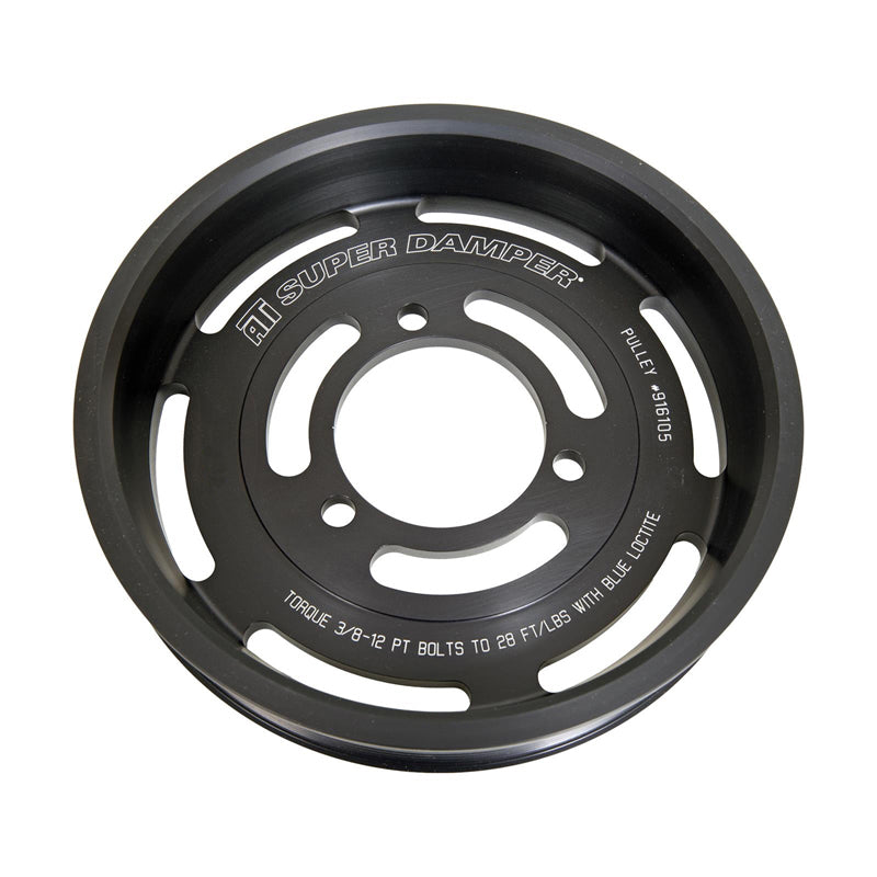 ATI Supercharger Drive Pulley - 8 Rib - 8.295" Diameter - Aluminum - Black - ATI Damper