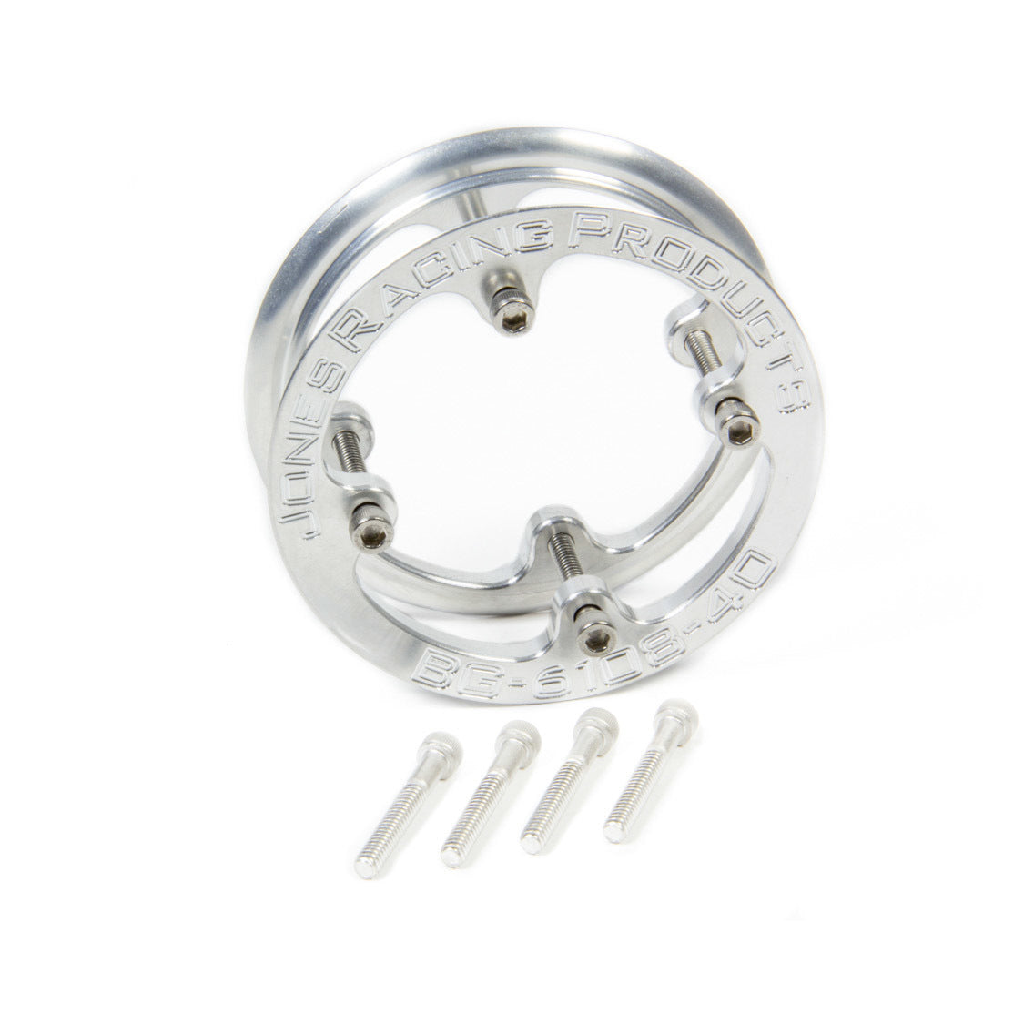 Jones Racing Products 1/4" Thick Belt Guide Bolt-On Aluminum Clear Anodized - 40-Tooth HTD Pulley