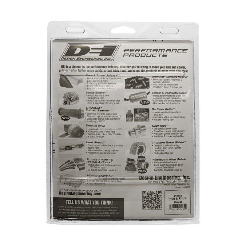 DEI Hub and Rotor Heat Shield - 14 x 7 x 13 in Tall - Slip-On - Silver