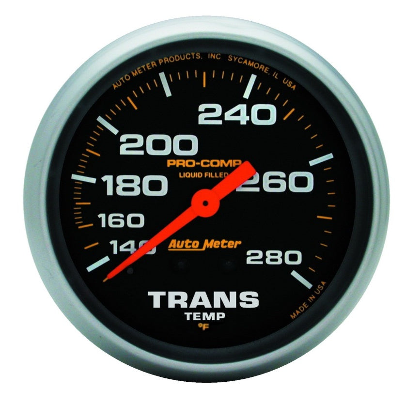 Auto Meter Pro-Comp Liquid Filled Transmission Temperature Gauge - 2-5/8" - 140°-280°