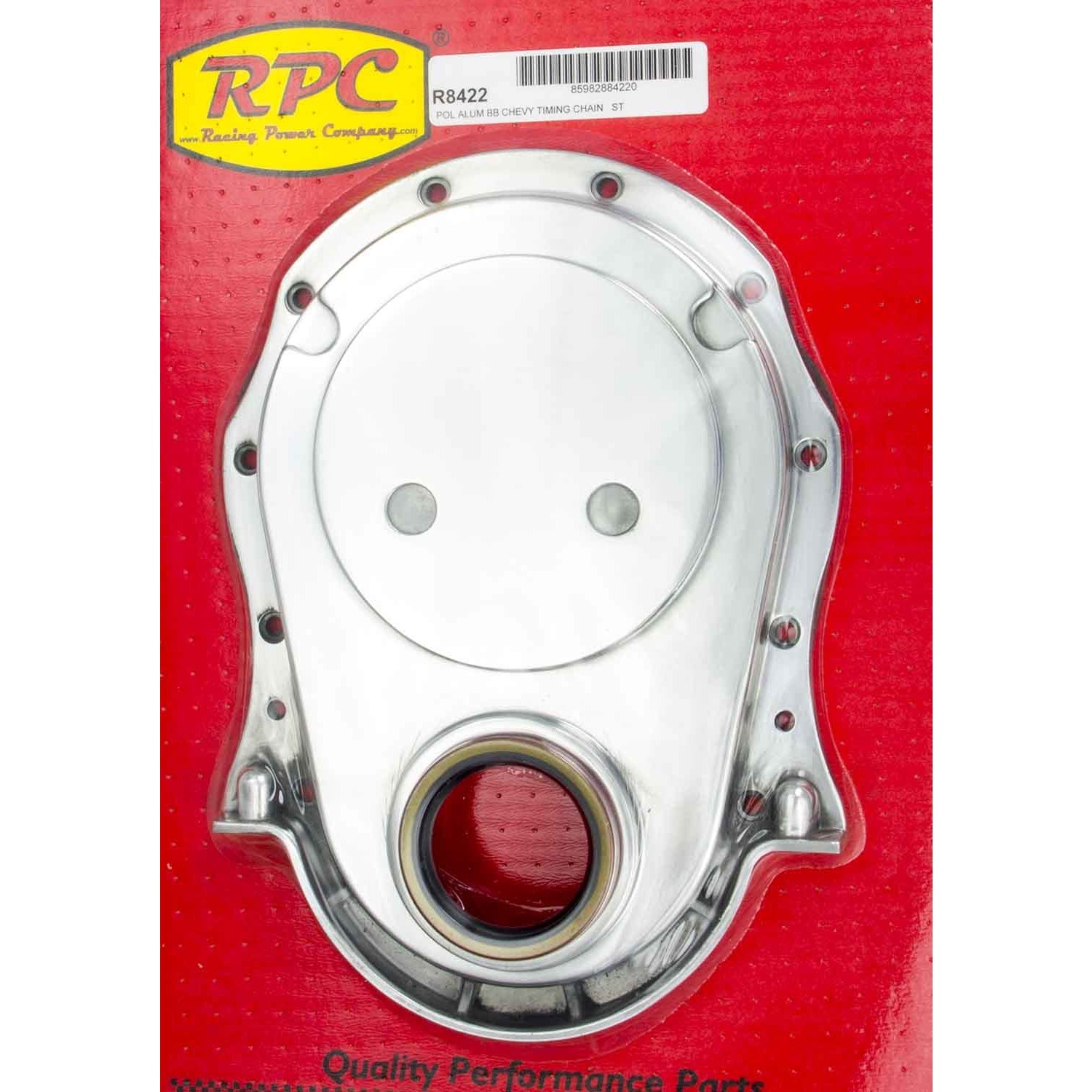 Racing Power Co-Packaged BBC Alum Timing Chain Cover Polished