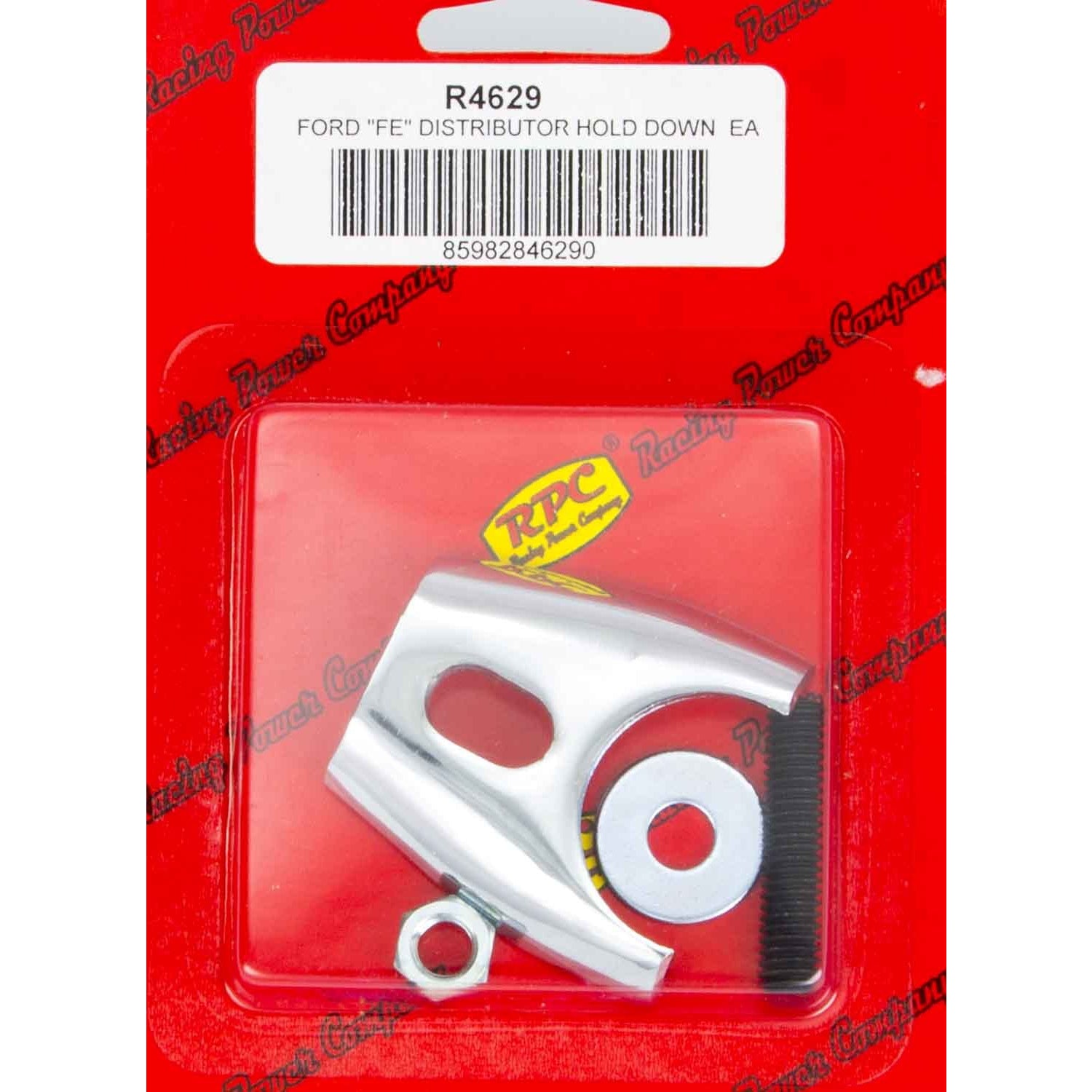 Racing Power Competition Distributor Hold Down Stud Mounted Steel Chrome - Ford FE-Series