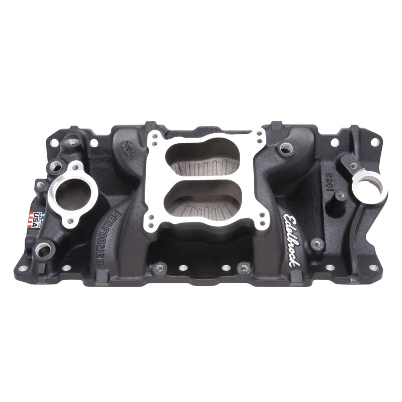 Edelbrock Performer Air-Gap Intake Manifold Spread/Square Bore Dual Plane Aluminum - Black