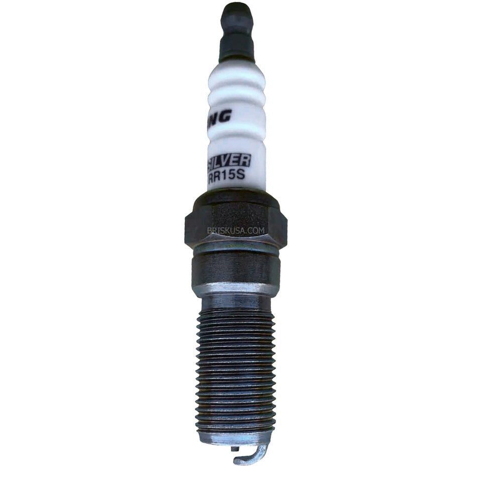 Brisk Silver Racing Spark Plug - 14 mm Thread - 25 mm R - Heat Range 15 - Tapered Seat - Resistor RR15S