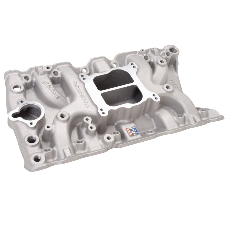Edelbrock Performer Olds 350 Spread / Square Bore Dual Plane Intake Manifold - Oldsmobile V8 2711