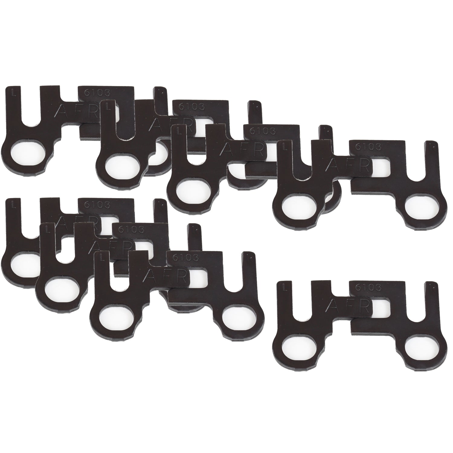 Airflow Research (AFR) Pushrod Guide Plate - Flat - Steel - Black Oxide - Small Block Chevy/Ford - (Set of 8)