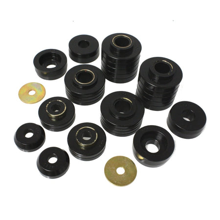 Energy Suspension Hyper-Flex Body Mount Bushing - Black / Cadmium - Ford Fullsize Truck 1980-96