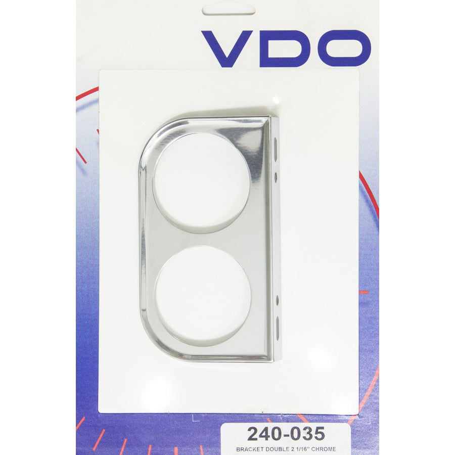 VDO Two 2-1/16" Holes Gauge Mounting Panel Steel Chrome Universal - Each